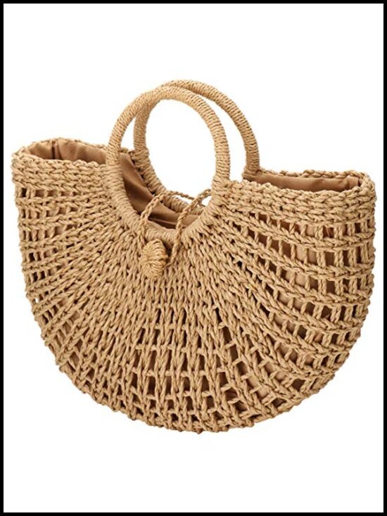 Handbags - Large Straw Hand-woven Tote Summer Beach Bag Rattan Clutch Purse